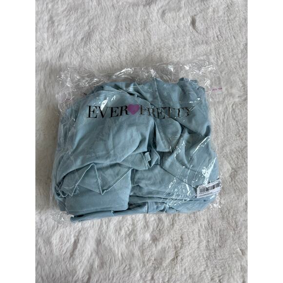 Ever Pretty Maternity Maxi Dress 1XL Blue Cold Shoulder Ruffle Gown - Picture 3 of 5